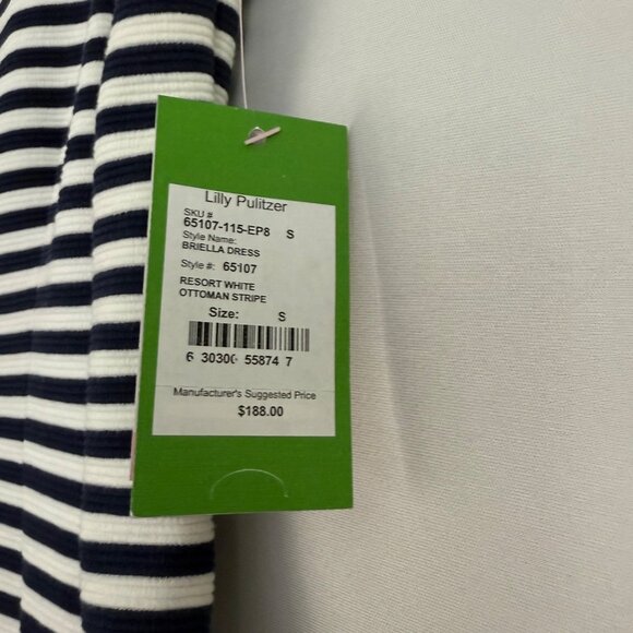 Lilly Pulitzer Dress Women's Small Briella Ottoman Stripe Cap Sleeve Zip Back - Picture 11 of 16